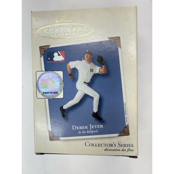 2 Hallmark Keepsake Ornaments Derek Jeter And George Brett At The Ballpark - Picture 2 of 12